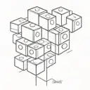 bricks domino tattoo design idea