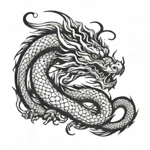 oriental dragon tattoo design idea
