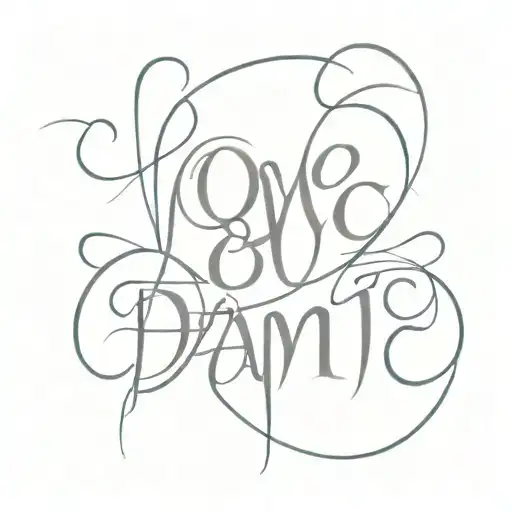A simple design that contains the lettering PAMI. Theme, love, marriage tattoo design idea