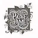 A simple design that contains the lettering PAMI. Theme, love, marriage tattoo design idea