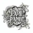 A simple design that contains the lettering PAMI. Theme, love, marriage tattoo design idea