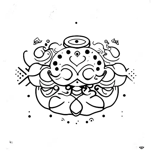 Lady serving momos tattoo design idea