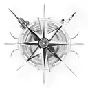 combine jet engine with compass and radar image tattoo design idea