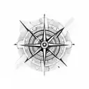 combine jet engine with compass and radar image tattoo design idea