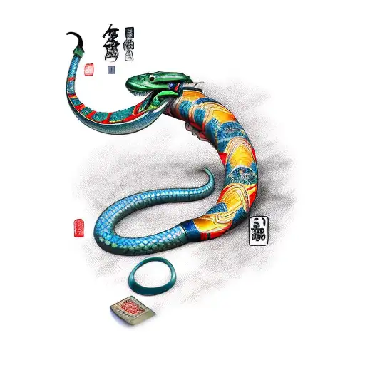 cobra wrapped around a cricket bat tattoo design idea