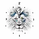 lion eagle and clock tattoo design idea