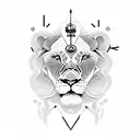 lion eagle and clock tattoo design idea