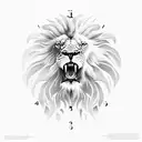 lion eagle and clock tattoo design idea