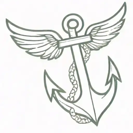 anchor with wings tattoo design idea