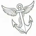 anchor with wings tattoo design idea