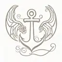anchor with wings tattoo design idea