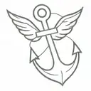 anchor with wings tattoo design idea