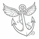 anchor with wings tattoo design idea