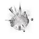 skyline tattoo design idea