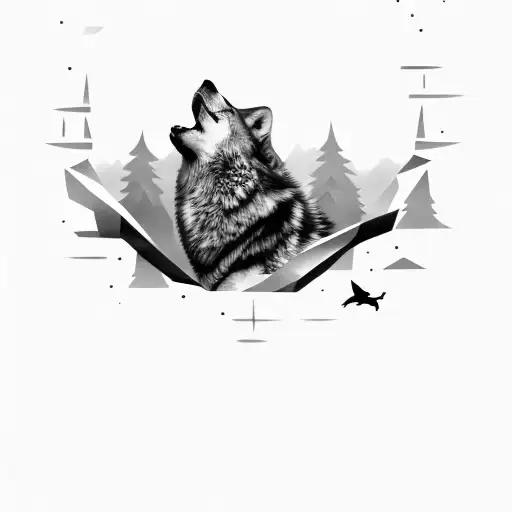 wolf pack  tattoo design idea