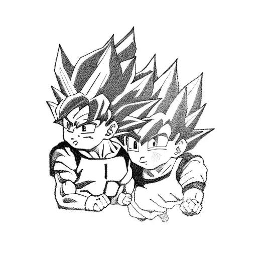 Goku and Vegeta training together tattoo design idea