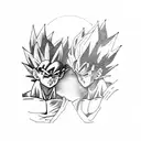 Goku and Vegeta training together tattoo design idea