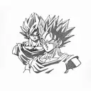 Goku and Vegeta training together tattoo design idea