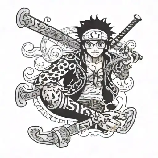 Trafalgar Law from One Piece tattoo design idea