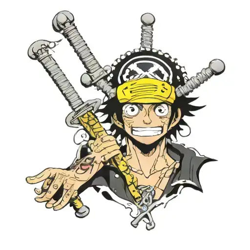 Trafalgar Law from One Piece anime tattoo design idea