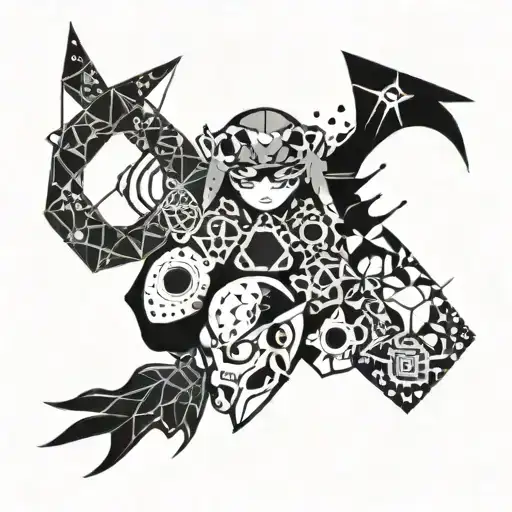 A design inspired by the characters from Persona 4 and Persona 5 tattoo design idea
