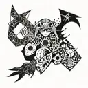 A design inspired by the characters from Persona 4 and Persona 5 tattoo design idea