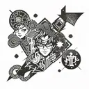 A design inspired by the characters from Persona 4 and Persona 5 tattoo design idea