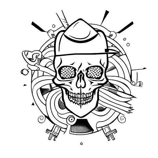 aviation skull tattoo design idea