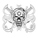 aviation skull tattoo design idea