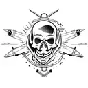 aviation skull tattoo design idea