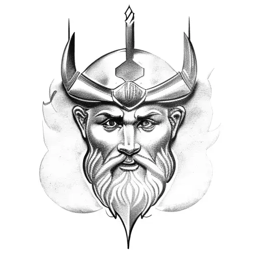 zeus god of thunder  tattoo design idea