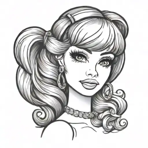 Barbie tattoo design idea