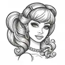 Barbie tattoo design idea