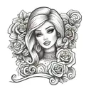 Barbie tattoo design idea