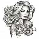 Barbie tattoo design idea