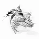 heard with eternity loop made out of swallow  tattoo design idea