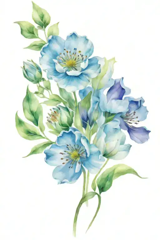 April, September, and November birth flowers tattoo design idea