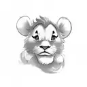 cute simba tattoo design idea