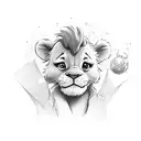 cute simba tattoo design idea