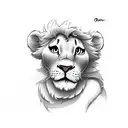 cute simba tattoo design idea