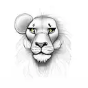 cute simba tattoo design idea