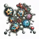 LSD molecules tattoo design idea