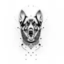 black lab German shepherd  tattoo design idea