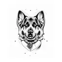 black lab German shepherd  tattoo design idea