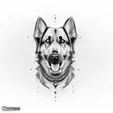 black lab German shepherd  tattoo design idea