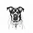 black lab tattoo design idea