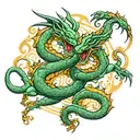 shenron and elf dancing together tattoo design idea