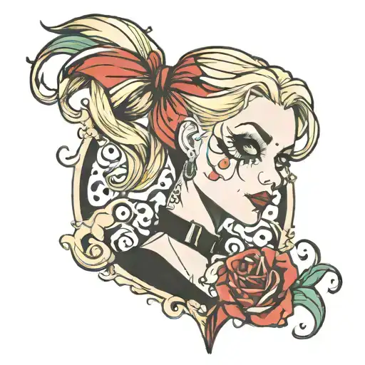 harley quinn tattoo design idea