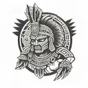 Mayan warrior  tattoo design idea