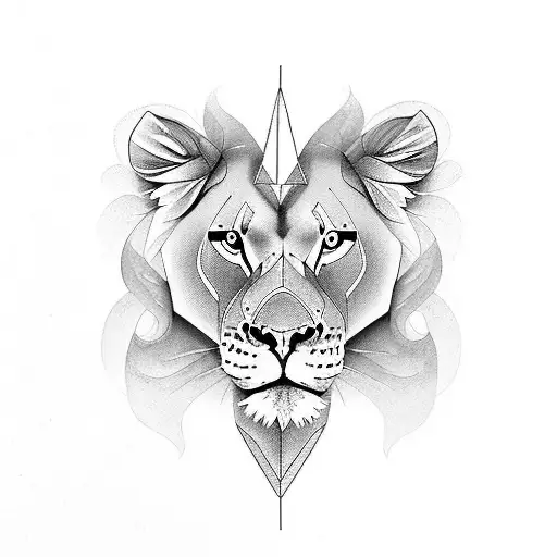lioness, family, queen tattoo design idea